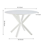 ZUN 42.1"WHITE Table Mid-century Dining Table for 4-6 people With Round Mdf Table Top, Pedestal Dining W234122455