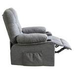 ZUN Vanbow.Recliner Chair Massage Heating sofa with USB and side pocket 2 Cup Holders W152173019