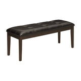 ZUN Dark Cherry Finish Wooden 1pc Bench Upholstered Button Tufted Kitchen Dining Furniture Transitional B011P177581