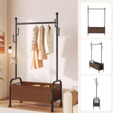 ZUN 1pc, Clothes Rack with Wheels, Rolling Clothing Rack for Hanging Clothes, Heavy Duty Clothes 88942830