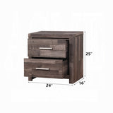 Contemporary Oak Finish Wooden Nightstand Two Drawers Storage Bedroom Furniture 1pc Beside Table B011P317179