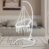 ZUN Outdoor Hanging Swing Chair with Stand, Boho Swinging Hammock Chairs with Stand for Bedroom, Patio, 88346717