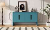 ZUN TREXM 4-Door Large Storage Retro Sideboard with Adjustable Shelves and Long Handles for Kitchen, N715P190423M