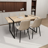 59" MDF light wood dining and modern dining chair 4-piece set, medieval wooden kitchen dining 84086713