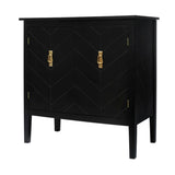 2 Door Wooden Cabinets, Black Wood Cabinet Vintage Style Sideboard for Living Room Dining Room W68852964