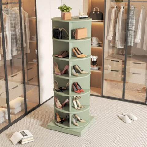 ZUN Green 360 Rotating shoe cabinet 6 layers W1320P191821