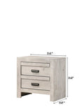 1pc Contemporary Nightstand End Table with Two Storage Drawers Rustic Beige Gray Finish Bedroom B011P163879