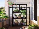 TOPMAX 62inch Height Wood Large Greenhouse Balcony Portable Cold Frame with Wheels and Adjustable WF297923AAB