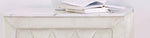 ZUN 1pc Faux Marble Top Nightstand 2- Drawers Storage Ivory Finish Button Tufted Faux Crystal Tufted B011P266090