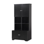 ZUN Tall and Wide Bathroom Floor Storage Cabinet, Bathroom Storage Unit, Freestanding Cabinet with 4 18725870