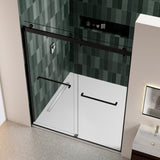 Bypass shower door, sliding door, with 5/16" tempered glass and Matted black finish 6074 W2122P179446