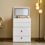 3 in 1 Vanity Desk, Flip Top Vanity Set with Mirror and 3 Drawer, Small Makeup Vanity Table with T3685P338704