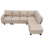 ZUN [New] 104.3*78.7" Modern L-shaped Sectional Sofa,7-seat Linen Fabric Couch Set with 51945284