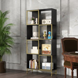 ZUN 4-Tier Storage Shelves, Bookcase Display Storage Shelf Corner Shelf for Small Space, Living Room W2167P192775