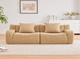 Soft Teddy Fabric Boneless Sofa,No Assembly Required Streamlined Design,Anti-Slip Design 32D High W714P357216