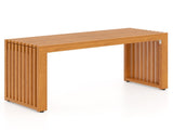Solid Acacia Wood Patio Bench, 800 LBS Weight Capacity 2-Person Backless Outdoor Bench 10560100