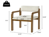 Modern Rubber Wood Dining Chairs, Upholstered Fabric Armchairs,Walnut wood Beige fabric N768P489276W