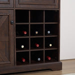 ZUN Farmhouse Liquor Cabinet Bar Cabinet with 2 Drawers, Wine Bar Cabinet with Removable Wine Racks W1758P210363