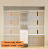 96 Inches Closet System, 8FT Walk In Closet Organizer with 3 Adjustable Shelves & 3 Expandable 68790031