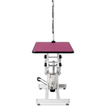 ZUN 42.5INCH HYDRAULIC PET GROOMING TABLE PINK COLOR 46798649