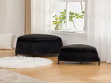 29.9"Wide 2 - Piece Upholstered Storage Ottoman Set Footrest Shoe Changing Stool with Metal W3098P296987