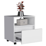 Nightstand Munyochi, One Drawer, White Finish B092123114