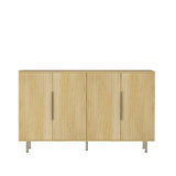 Black Modern Buffet Cabinet with Storage, Fluted Sideboard Large Buffet with Adjustable Shelves, W1321P307871