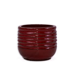 3 Pieces Ceramic Flowerpot, Modern Planter for Patio, Garden or Windowsills - Bean Paste Red W3273P321467