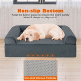40" Orthopedic Dog Sofa Dog Bed Memory Foam Pet Bed Pet Sofa with Headrest for Large Dogs 03825372