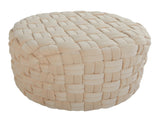 Round 24" Ottoman in Cream Velvet B202P223703