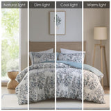 Full/Queen 3 Piece Floral Printed Cotton Duvet Cover Set B035P148365