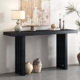 U_STYLE Uniquely Designed Oak Veneer Console Table with Distinctive Side Shapes, Suitable for N711P170550B