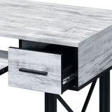 Antique White and Black Computer Desk with Keyboard Tray B062P184558