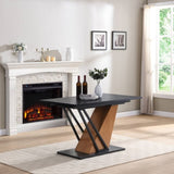 61.81 inch Extendable Dining Table, Modern Geometric Rectangular Table with Sturdy Metal W2317P251950