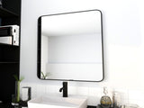 24 x 32 Inch Bathroom Mirror Black Aluminum Frame 74258517