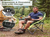 Green Heavy-Duty Folding Camping Chair, PVC Coated 600D Oxford Fabric, X-Shaped Metal Frame & 56523874