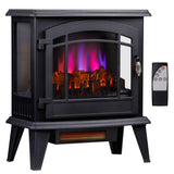 ZUN 20" Electric Fireplace Stove, Freestanding Indoor Fireplace Heater with 3-Level Dimmable Flame 18893403