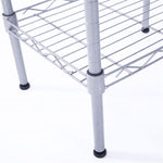 ZUN XM-207S Rectangle Carbon Steel Metal Assembly 4-Shelf Storage Rack Silver Gray 93246884