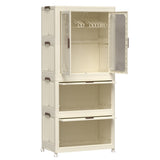 Portable Wardrobe Closet Storage Organizer for Clothes,Clothes Dresser, Magnetic Doors with 4 Cubes 76602554