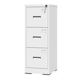 3 Drawer Metal Vertical File Cabinet with Lock and Card Slot Office Home Vertical File Cabinet for T2398P342716