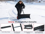 29" x 33" x 44" Blade Snow Shovel with Wheels, 6-Level Handle Tilt & 7-Level Blade Rotation Snow 09318987