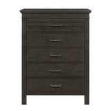 ZUN 1pc Charcoal Gray Finish 5 Drawers Chest Transitional Style Wooden Bedroom Furniture B011P220617