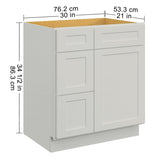 30 in. W x 21 in. D x 34.5 in. H in Shaker Dove Plywood Ready to Assemble Floor Vanity Sink Base T3210P282885