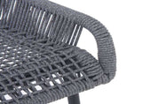 La Push Outdoor Patio Dark Gray Rope Barstool N775P176900D
