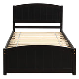 Twin size Platform Bed with Trundle, Espresso WF194304AAP