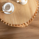 Retro Fashion Style Cylindrical Side Table with Vertical Texture Relief Design,Suitable for Living GL-W757102860