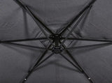 10FT Round Banana Hanging Patio Umbrella with 18 LED Lights, 6 Iron Ribs, Iron Straight & Curved 90913931