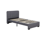 Twin Size Platform Bed Frame with 2 Storage Drawers and Headboard with USB, Linen Fabric Simple W1670P255482