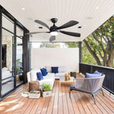 52 Inch Low Profile Ceiling Fan with Lights Remote Control,Quiet DC Motor for Patio Living Room W934P147091