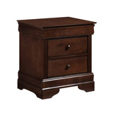 Louis Philippe Style 1pc Nightstand of Drawers Brown Cherry Finish Okume Veneer Bedroom Furniture B01153390